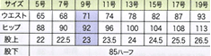 71412-1 サイズ表